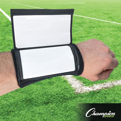 Champion Sports Football Quarterback Triple Playcard Armband Holder - White and Black