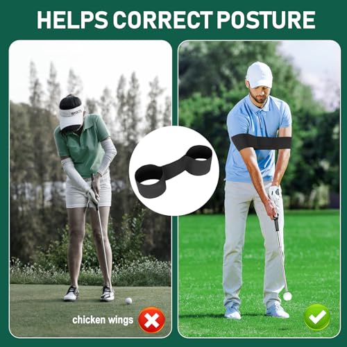 Retractable Golf Swing Trainer with Golf Swing Band-Telescopic Club Retractable Golf Swing Training Aid with Golf Grip Trainer/Tempo Stick Golf/Warm Up/Indoor Golf Practice - color: Black-For Right Hand
