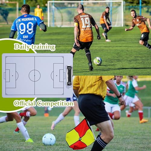 Pure Vie Magnetic Soccer Coaching Board, Portable Soccer Whiteboard for Coaches, Soccer Tactics Clipboard with Dry Erase, Marker Pen - Soccer Training Equipment for Teaching and Game Plan