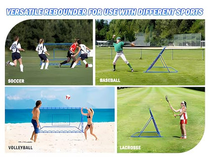 Soccer Baseball Rebounder Net, Soccer Goal Net, Volleyball Softball Rebound Pitchback Net Quick-Switch Angle Training for Control, Passing Practice, Bounce Back Rebounder Goals Gifts Trainer Equipment - size: 7FTx4FT