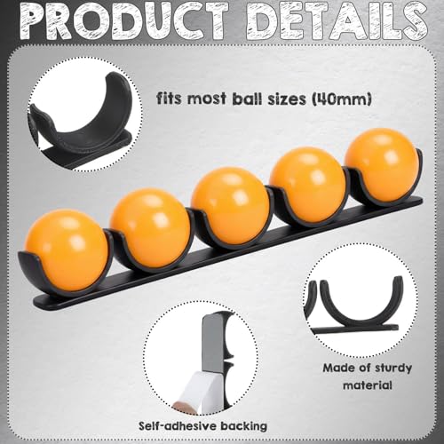 Outus 2 Pack Table Tennis Ball Holder Under Table for Training Self-Adhesive Storage Rack for 40mm+ Balls Organizer for Training, Game Rooms, Recreation