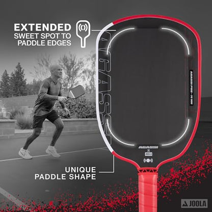 JOOLA Agassi PRO IV 14mm Pickleball Paddle w/Extended Sweet Spot - Carbon Fiber Surface Increases Spin & Control - SK Film for Power & Larger Sweet spot - UPA-A Certified - USAP Approved - NFC Chip - color: Single | 14mm Carbon | Agassi Pro