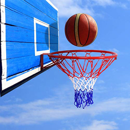 Goplus 18’’/15’’ Replacement Basketball Rim, Wall Door Mounted Basketball Hoop with All Weather Net, Indoor Outdoor Hanging Basketball Rim Goal Outside - size: 18", style: Red