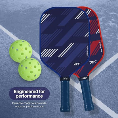 Reebok - Pickleball Set for 2 Players, Includes 2 Paddles with Cushion Grip and 2 Light-Up Balls, Perfect for Night Play, Durable, Engineered for Sports Enthusiasts