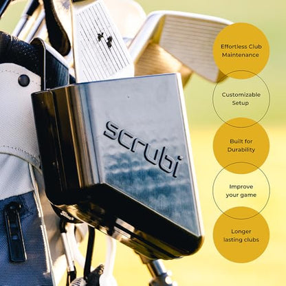 Scrubi Golf Club Cleaner for Your Golf Bag - Compact & Efficient Cleaning Tool for Golf Clubs – Easy to Use & Waterproof Design – Includes Strong Nylon Brush – Perfect for Irons