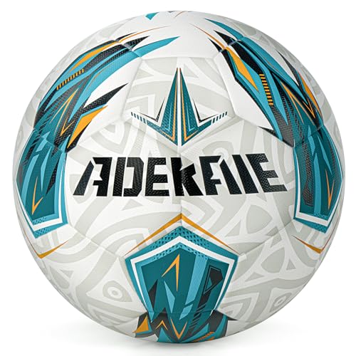 Soccer Ball Size 5 for All Age Recreational or Professional Outdoor Practice, PU Official Size&Weight, Size 5 Soccer Ball for Boys Youth Adults College Team, Ideal Gifts with Pump and Carry Net - color: Thermal-Green