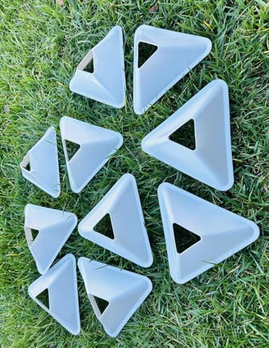 Unicorn Co Premium Football Soccer Agility Plyometric Training Triangle Plate Cones 20pcs - color: White
