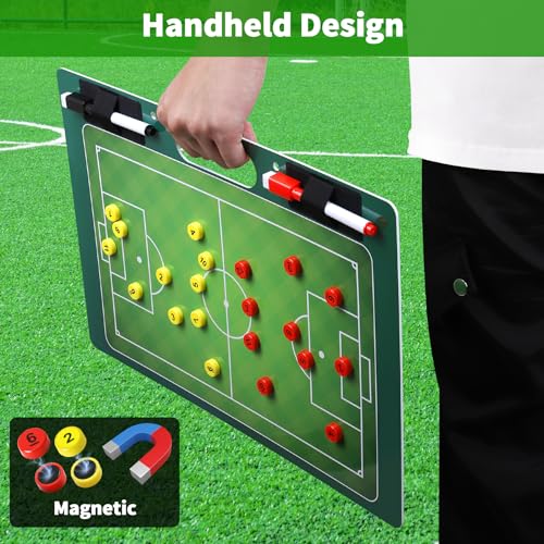 Magnetic Coach Marker Boards, Dry Erase Double-Sided Coach Lineup Clipboard, Coaches Gift, Fit for Basketball, Football, Soccer, Baseball - style: Soccer clipboard for coaches magnetic