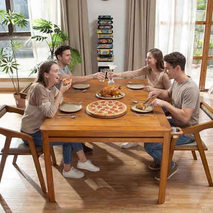 Solid Wood Board Game Table with Removable Table Top for 4–6 Players,Gaming Table and Dining Includes Play Mat and Detachable Cup Holders with 55" x 31" Play Area (Oak) - color: Oak