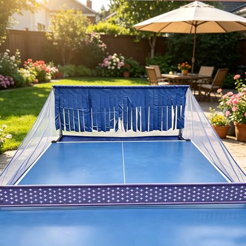 TNZMART Portable Ping Pong Net with Ball Picker Upper for Any Table Tennis Table Self Collection Clamps Easy Setup Set for Adults Beginners Home Indoor Outdoor Training