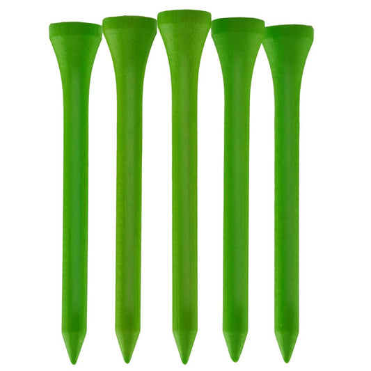 TH Golf 100 PCS Bamboo Golf Tees | Multiple Colours & Sizes | Castle Golf Tees | Standard Golf Tees | Eco Friendly & Sustainable Bamboo Golf Tees - color: 70mm Neon Green