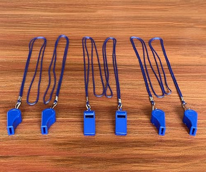 20 Pcs Plastic Loud Whistles with Lanyard for Referee Coaches Basketball Football Sports Training Game Event Lifeguard Survival Emergency Fun School Kids Tool Set Suppliers - color: Blue
