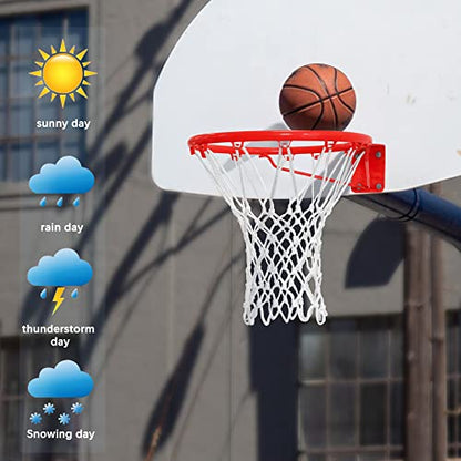 Basketball Net Outdoor, 2025 Upgrade All Weather Anti Whip Basketball Net Replacement -12 Loops - style: White