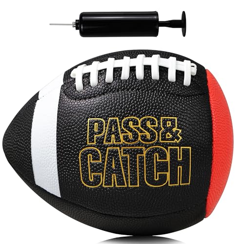PassCatch Composite Training Football, Peewee Size, Youth Size(Ages 5-13) & Official Size(Ages 14+), Enhance Solo Passing Catching Skills(with Pump) - style: Youth Size 7(Ages 5-14)