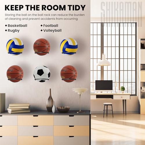 Ball Holder Wall Mount Bulk,Basketball Football Stand Ball Storage - size: 2 Pack