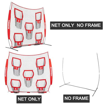 BaseGoal Football Replacement Net(NET ONLY),Heavy Duty Knotless for Football Throwing Training, Improve QB Throwing Accuracy - color: Red, style: 7Ft x7Ft
