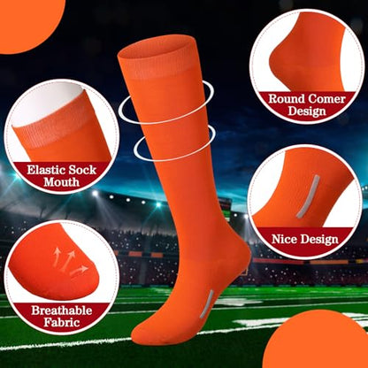 Haysandy 24 Pairs Soccer Socks Youth Football Softball Baseball Team Sock Bulk Unisex High Long Tube Sport Sock