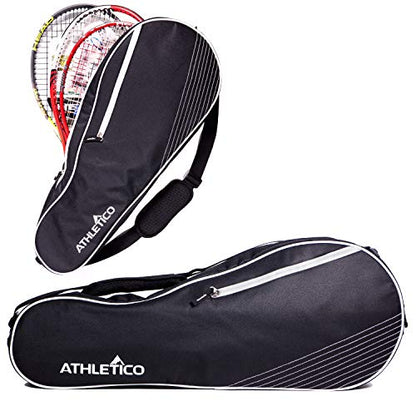 Athletico Tennis Bag and Racketball Bag - Tennis Bags for Women and Men to Hold Tennis Racket, Racquetball Racket, Pickleball Paddles and Other Equipment or Gear - color: Black