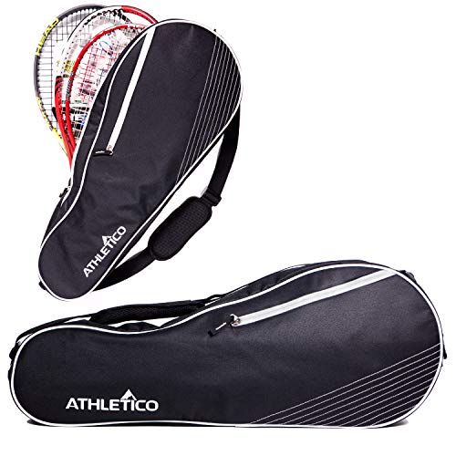 Athletico Tennis Bag and Racketball Bag - Tennis Bags for Women and Men to Hold Tennis Racket, Racquetball Racket, Pickleball Paddles and Other Equipment or Gear - color: Black