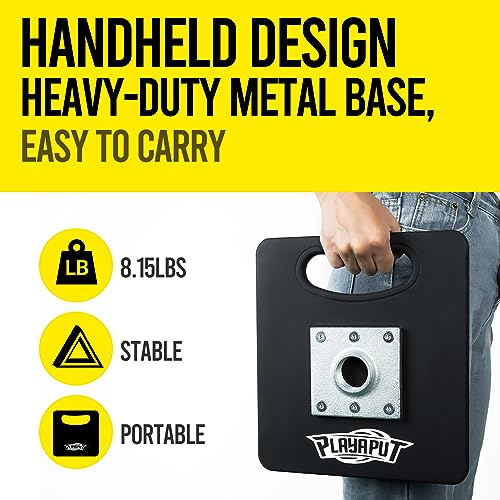 PLAYAPUT Baseball Batting Tee - Portablel Hitting Tee for Baseball/Softball with Handrolled Flexible Rubber Top, Premium Baseball Tee,Height Adjustable 24-46 inches for Kids or Adults| Easy Carrying