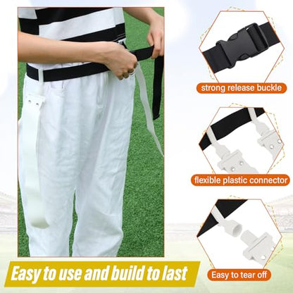Wettarn 10/16 Player Flag Football Belts Adjustable Flag Football Set with Cones Bag for Youth Adults Kids Training Sport - color: Yellow, White