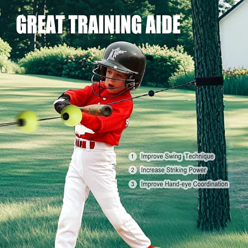 Hikeen Baseball Batting Trainer,Hitting Practice Equipment with 20m Rope,Outdoor Level Rebound Swing Trainer for All Age