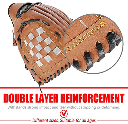 Baseball Glove,Baseball Softball Mitt with Ball for Kids Youth Adults Training and Beginner,Right Hand Throw,Left Hand Glove - color: Brown, size: 11.5"