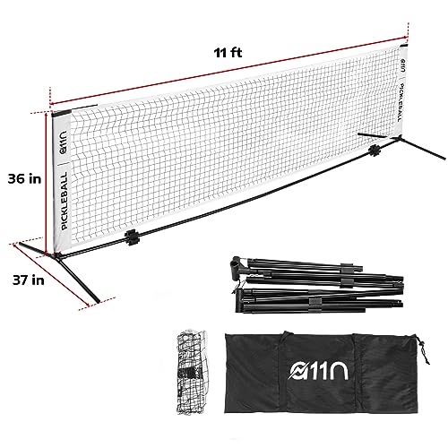 A11N SPORTS Badminton Net - Height Adjustable Volleyball Net for Junior Tennis, Soccer Tennis & Kids - Portable Driveway Pickleball Net for Indoor & Outdoor, 11ft/14ft/20ft Wide