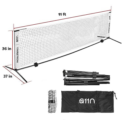 A11N SPORTS Badminton Net - Height Adjustable Volleyball Net for Junior Tennis, Soccer Tennis & Kids - Portable Driveway Pickleball Net for Indoor & Outdoor, 11ft/14ft/20ft Wide