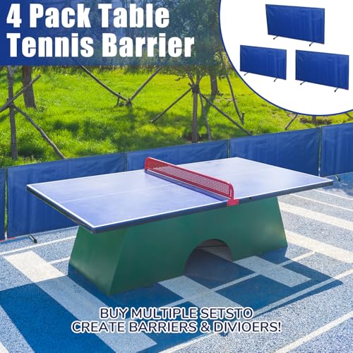 4 Pack Pickleball Barrier - Reusable Portable Ball Barrier Net & Table Tennis Training Barrier for Effortless Ball Retrieval, Court Surround & Home Practice