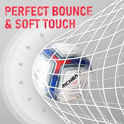 Richball Soccer Ball Size 5 with Pump, Soccer Ball Durable TPU, Official Size & Weight, Indoor Outdoor Practice Training, Original Design Great Soccer Gift