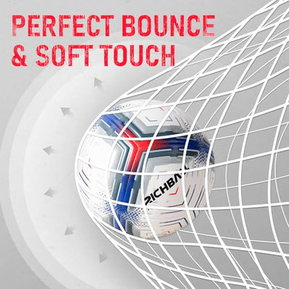 Richball Soccer Ball Size 5 with Pump, Soccer Ball Durable TPU, Official Size & Weight, Indoor Outdoor Practice Training, Original Design Great Soccer Gift