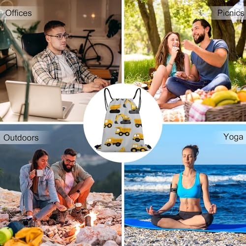 Beam Backpack Large Capacity Drawstring Sack Waterproof Sackpack for Basketball Volleyball Sports Gear Men Women, Construction Trucks Bags - color: Picture (747)