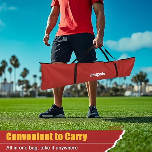 ZENY 5'x5' / 7'×7' Baseball Softball Practice Net Hitting Batting Catching Pitching Training Net with Carry Bag, Baseball Training Equipment - style: 7x7ft- Red Strike Zone