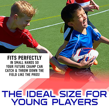Franklin Sports NFL Team Footballs - Rubber Youth Mini Balls for All Teams - Kids 8.5" Football + Air Pump Sets - Official NFL Licensed - style: Buffalo Bills