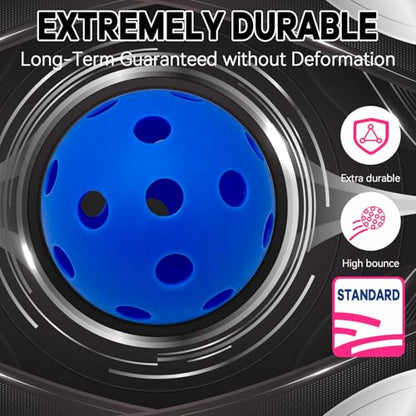 6 -Pack Pickleball Balls, 26 Holes Outdoor Pickleballs, High Elasticity & Durable Pickle Balls for All Style Pickleball Paddles Indoor Pickleballs - color: Deep Blue, style: 6 - Pack