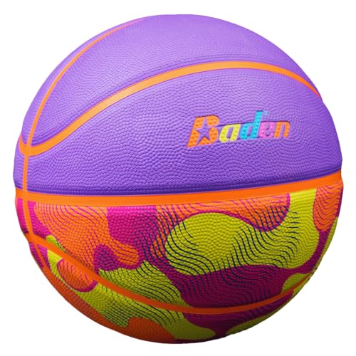 Baden | Legend Court Canvas | Creative Design Outdoor Rubber Game Basketball | Youth & Adult Size 5,6,7 - color: Lava Love, size: Size 7 (29.5")
