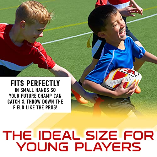 Franklin Sports NFL Team Footballs - Rubber Youth Mini Balls for All Teams - Kids 8.5" Football + Air Pump Sets - Official NFL Licensed - style: Kansas City Chiefs