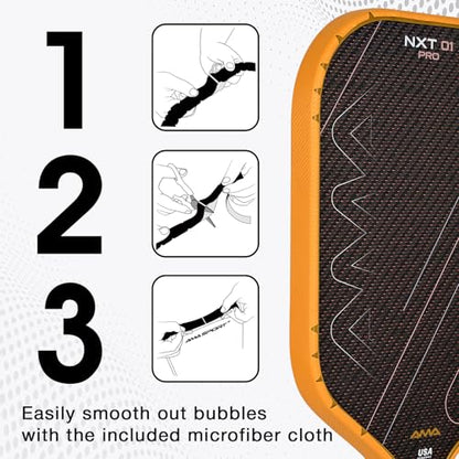 PICKLETECH Pickleball Paddle Protection Tape - Paddle Head Edge Guard - Racket Edge Protection Tape -Fit Perfectly Curved Edge -No Wrinkling - color: Yellow Diagonal Stripe, size: Width 20mm