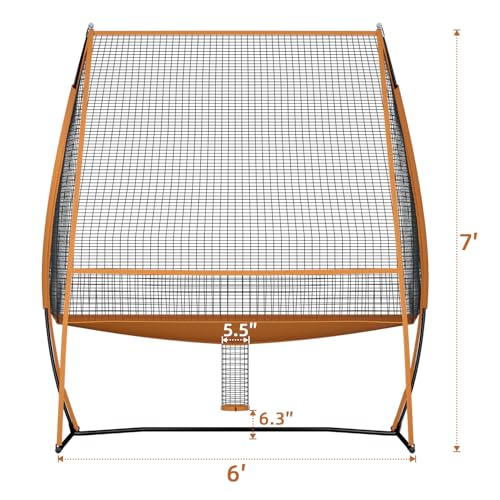 MR Tennis Ball Return Net 7’x6’, Freestanding Tennis Training Net, Multi-Sport Training Return Net for Tennis, Pickleball, Softball, Baseball Compatible w/Toss Machine Without Pitching Machine