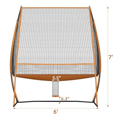 MR Tennis Ball Return Net 7’x6’, Freestanding Tennis Training Net, Multi-Sport Training Return Net for Tennis, Pickleball, Softball, Baseball Compatible w/Toss Machine Without Pitching Machine