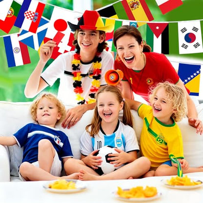 48 Countries Flag Banner, 50ft String with 48 National Flags International Bunting for Soccer Party Decorations, Football Supplies, Global Sports Bunting