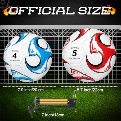 Lenwen 12 Pcs Soccer Balls with Pump Bulk Official Size 5 4 3 Kids Teens Adult Indoor Outdoor Sports Soccer Gift for Play Training Gift Party Back to School - size: Size 4, style: Vibrant Style