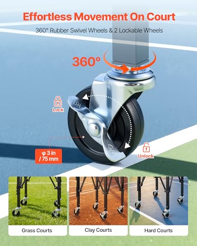 VEVOR Tennis & Pickleball Hopper Holds 200/175/150/120 Balls, 3-in-1 Tennis Foldable Pickleball Basket Cart for Easy Installation, Storage Bag for Tennis Training & Teaching - style: 3-in-1 150 Balls