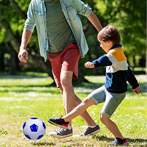 Soccer Ball Size 2,3,4,5 White Blue Outdoor and Indoor School Sports Activity Anti-Explosion Classic Design Suitable for Kids Toddler Boy Gift Training Practice - style: Size 5