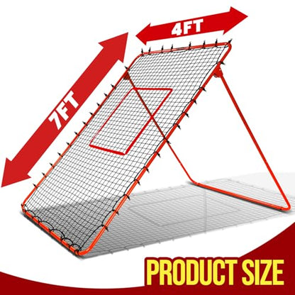 7x4FT Volleyball Rebounder Net,Angle Adjustable Volleyballs Training Equipment For Hitting,Blocking,Serving,Setting, Easy Setup Volleyball Rebound Net, Portable Volley ball Trainer For Kids and Adults