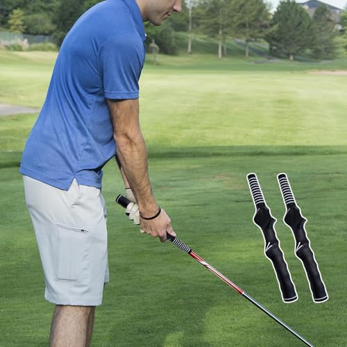 2 PCS Golf Swing Training Grip, Left-Hand Golf Club Grip Trainers, Golf Practice Aid for Beginner Learn Correct Grip Posture