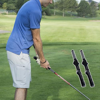 2 PCS Golf Swing Training Grip, Left-Hand Golf Club Grip Trainers, Golf Practice Aid for Beginner Learn Correct Grip Posture