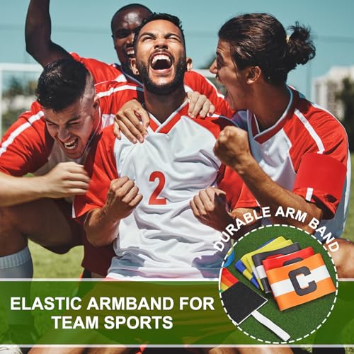 PATIKIL Soccer Captain Armband, Captain Arm Bands for Soccer Elastic Captain C Arm Bands Sports Captain Armbands for Youth Adult Football Team Training - color: Red/White