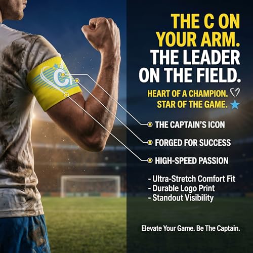 DQL Captain arm Bands for Soccer Kids Soccer Captain Armband Youth Teen Team Sports Equipment, Teenager Captains arm Bands Pack of 4